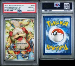 Hisuian Growlithe 181/167 Twilight Masquerade Illustration Rare Pokemon PSA 10 - Image 3