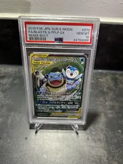 Pokemon Card Blastoise & Piplup GX 070/064 Remix Bout Tag Team Japanese PSA 10 - Image 3
