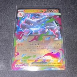Nintendo Pokemon TCG Mega Charizard X EX 013/094 Furious Fists Full Art Holo - Image 1