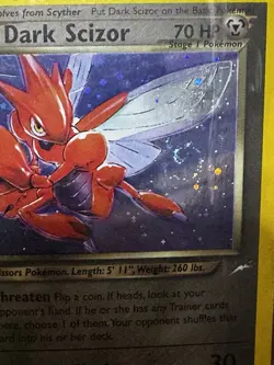 Pokemon TCG Dark Scizor Neo Destiny W/ Swirl HP - Image 2