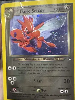 Pokemon TCG Dark Scizor Neo Destiny W/ Swirl HP - Image 3