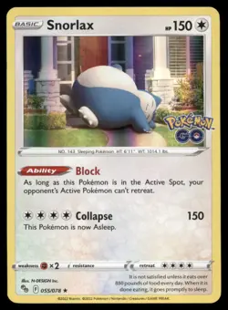 Snorlax 055/078 Pokemon GO Holo Rare Near Mint NM - Image 1