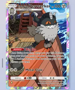 Pokemon TCG Pocket - Galarian Perrserker 1⭐, Fantastical Parade, English - Image 1