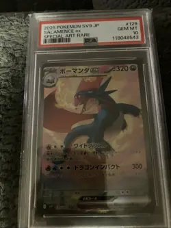 2025 POKEMON JPN SV9-BATTLE PARTNERS SPECIAL ART RARE #129 SALAMENCE EX PSA 10 - Image 1