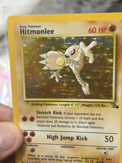 Pokemon TCG Hitmonlee 7/62 Fossil Base Set Holo Rare Unlimited - Image 2