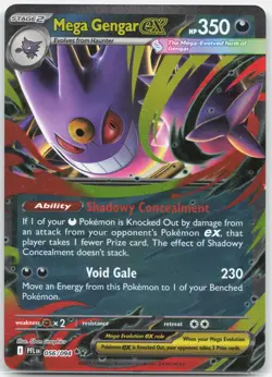 Mega Gengar ex 056/094 Double Rare Phantasmal Flames Pokemon Near Mint - Image 1