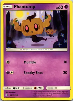 Phantump 93/236 Common Cosmic Eclipse Pokemon Near Mint - Image 1