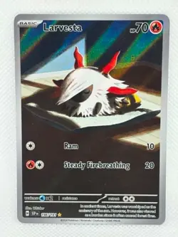 Pokemon Surging Sparks - Larvesta 196/191 - Illustration Rare - NM/M Condition - Image 1