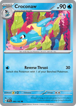 Croconaw 40/162 Common | Temporal Forces | Pokemon Card - Image 1