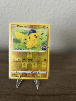Pokemon Go Pikachu TCG Reverse Holo Card 028/078 Stamped NM - Image 1