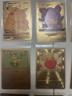 Pikachu Full Fan Art Gold Foil Fan Art Mint Lot Of 9 Cards - Image 2