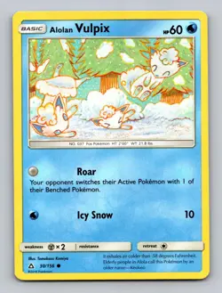 Alolan Vulpix 30/156 Common Ultra Prism Pokemon Near Mint - Image 1