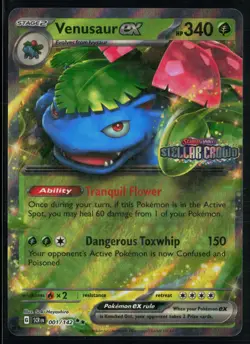 Venusaur ex 1/142 Stellar Crown Double Rare Pokemon STAMPED - Image 1