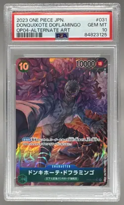 Donquixote Doflamingo 2023 Japanese One Piece Kingdoms OP04-031 Alt Art PSA 10 - Image 1