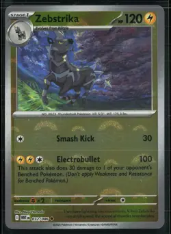 Zebstrika 032/086 White Flare Uncommon Pokemon Pokeball - Image 1