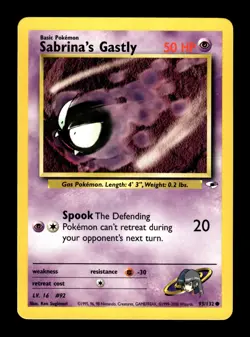 6-02-08 PWE pokemon unplayed . 2000 nintendo gym heroes sabrina's gastly #93/132 - Image 1