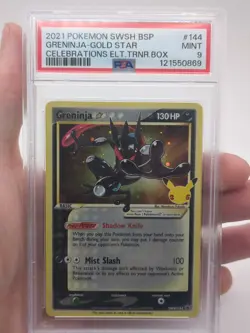 Pokemon TCG - Greninja Star SWSH144 Celebrations Gold Star Promo Holo PSA 9 2021 - Image 1