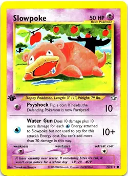 Slowpoke 73/111 Common Neo Genesis Pokemon 1st Edition Near Mint - Image 1