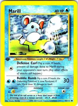 Marill 66/111 Common Neo Genesis Pokemon 1st Edition Near Mint - Image 1