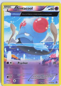 Tentacool 71/160 Uncommon Primal Clash Pokemon Reverse Holo Lightly Played - Image 1