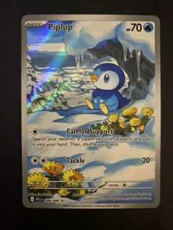 Pokemon TCG Piplup Illustration Rare 098/094 Near Mint Phantasmal Flames - Image 1