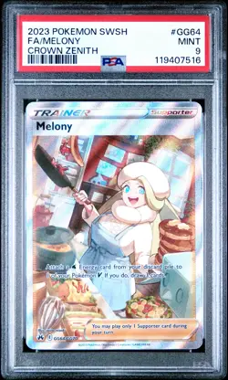 2023 POKEMON SWORD & SHIELD CROWN ZENITH #GG64 FULL ART/MELONY PSA 9 - Image 1