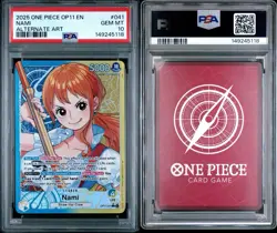2025 ONE PIECE OP11-A FIST OF DIVINE SPEED ALTERNATE ART #041 NAMI PSA 10 - Image 3