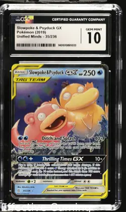Slowpoke & Psyduck Gx 35/236 Holo Unified Minds Pokemon CGC 10 Gem Mint - Image 1
