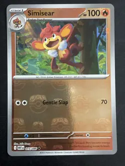 Pokemon TCG Reverse Holo Masterball Simisear 015/086 White Flare - Image 1