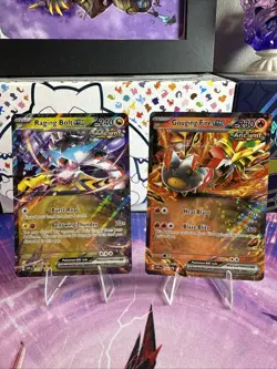 Pokemon Raging Bolt SVP 145 & Gouging Fire SVP 144 Black Star Promos - Image 1