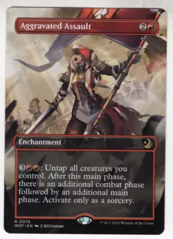 MTG Wilds Of Eldraine Enchanting Tales Anime Borderless Card #76 Aggravate - Image 1