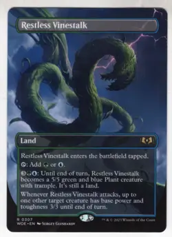 MTG Wilds Of Eldraine Borderless Card #307 Restless Vinestalk - Image 1