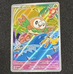 Rowlet 043 30th Promo Holo Pokemon TCG Card English - Image 1