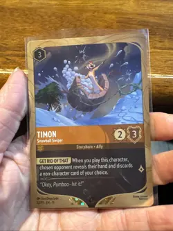 1x Timon - Snowball Swiper Lorcana- Winterspell Promo Card Foil 32/P3 NM - Image 1