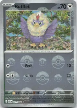Rufflet (Poke Ball Pattern) 077/086 Reverse Holo SV: Black Bolt Pokemon Card NM - Image 1