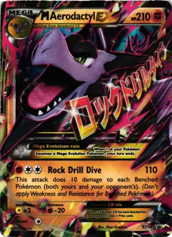 Pokemon TCG M Aerodactyl EX Regular Sized Card Rare XY98 XY Promo DMG - Image 1