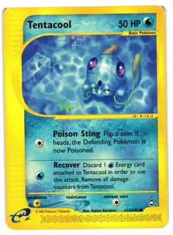 Pokemon TCG Tentacool Aquapolis 113/147 Common MP - Image 1