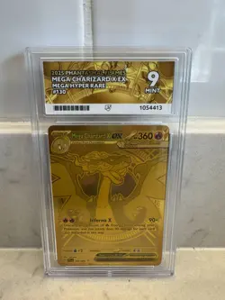 Pokemon Mega Charizard X EX Gold Hyper Rare #130 ACE 9 Mint – Phantasmal Flames - Image 2