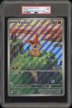 PSA 9 - 2025 Pokemon Collection VICTINI Jumbo Black Star Promo #208 (0593) - Image 1