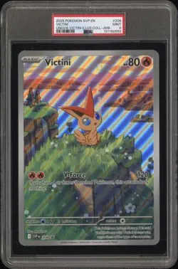 PSA 9 - 2025 Pokemon Collection VICTINI Jumbo Black Star Promo #208 (0593) - Image 1