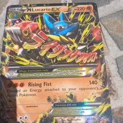 The Pokemon Company M Lucario EX Mega Secret Rare Holo XY Furious Fists 113/111 - Image 1