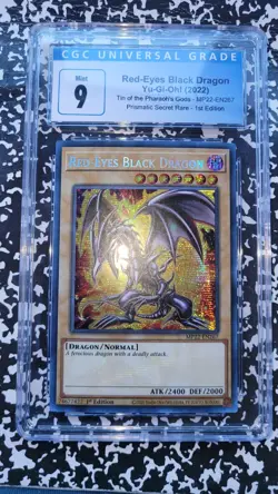 YUGIOH- RED EYES BLACK DRAGON- CGC 9- MP22 - 2022 - Image 1