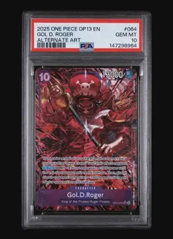 2025 ONE PIECE OP13-CARRYING ON HIS WILL ALTERNATE ART #064 GOL D. ROGER PSA 10 - Image 1