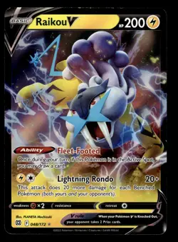 Raikou V 048/172 Ultra Rare Brilliant Stars Pokemon Card - Image 1