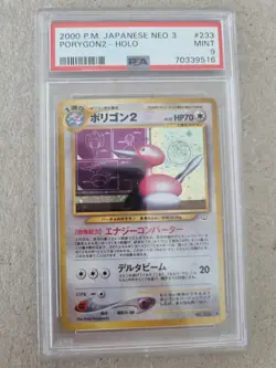 Porygon2 #233 Japanese Holo Rare Neo 3 Awakening Legends Pokemon Card PSA 9 MINT - Image 1