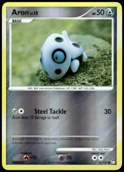 Aron 71/123 Mysterious Treasures Reverse Holo Common MP Pokemon 2007 - Image 1