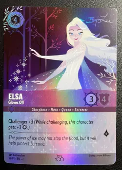 Disney Lorcana D 100 Elsa Gloves Off 19/P1 Promo Foil - Image 1