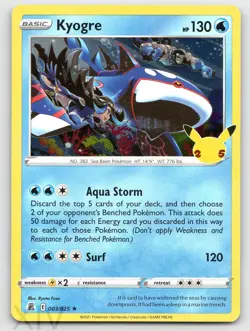 Kyogre 003/025 Pokemon Celebrations Holo Rare - Image 1