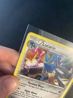 Pokemon TCG Lucario Fates Collide 63/124 Holo Rare Cosmos Swirl 💫 - Image 3