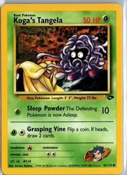 Koga's Tangela 81/132 Common Gym Challenge Pokemon Lightly Played - Image 1